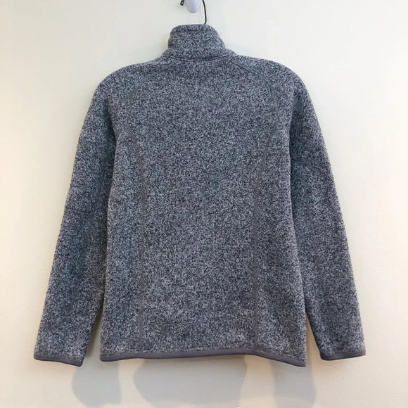 Patagonia Grey Tight Knit Quarter Zip Outdoor Polyester Pullover Jacket XS - Picture 9 of 9